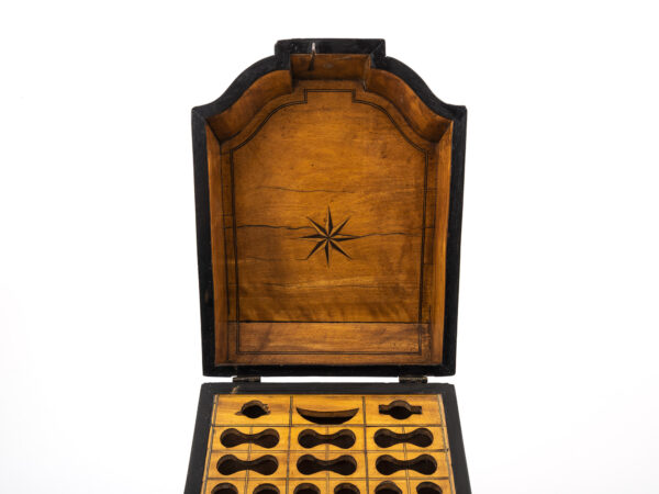 Satinwood Knife Box lid close up