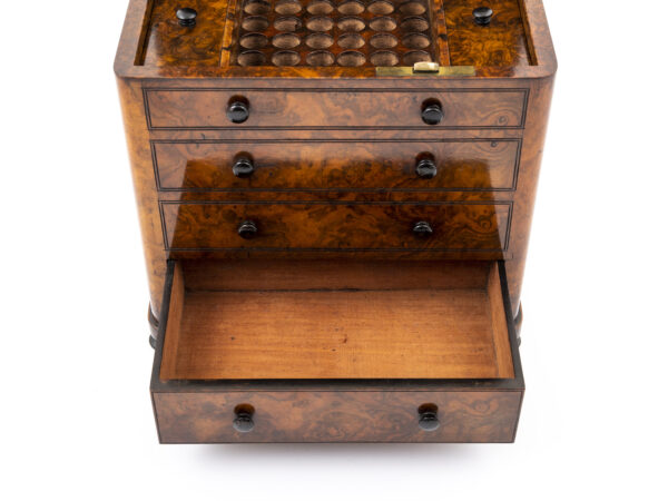 Walnut Humidor drawer close up