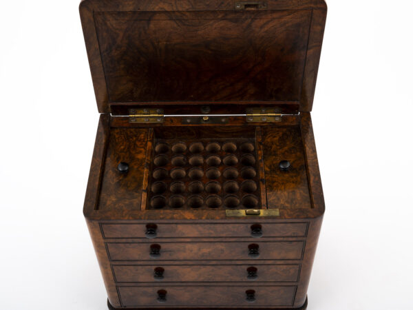 Walnut Humidor open top down view