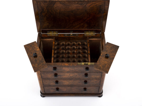 Walnut Humidor open top down view