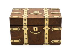 Antique Tea Chest with brass straps