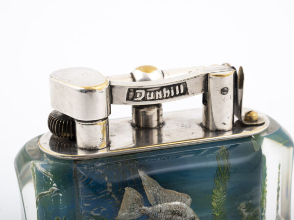 Dunhill Aquarium Lighter logo close up