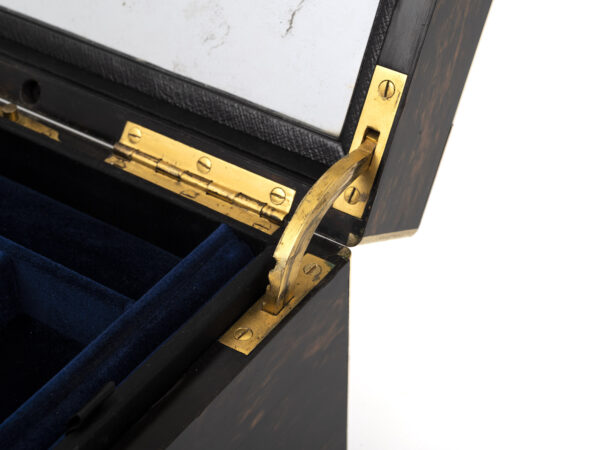 Coromandel Jewellery Box hinge close up