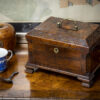 Antique tea chest on display