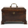 Antique tea chest on white background