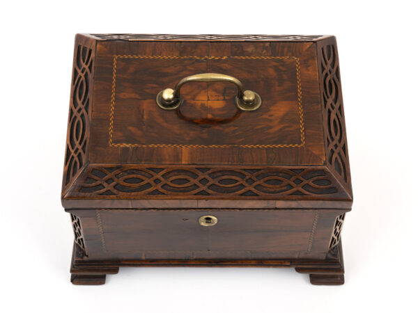 Antique tea chest top down view