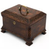 Antique tea chest front angle view