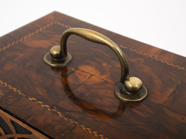 Antique tea chest handle close up