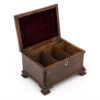Antique tea chest open angle view