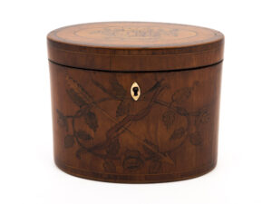 antique oval tea caddy main image