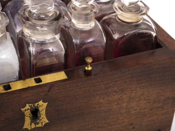 Mahogany Apothecary Box brass pin