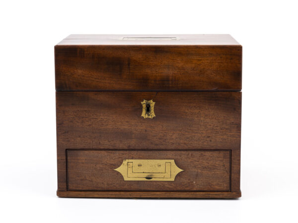 Mahogany Apothecary Box on white background