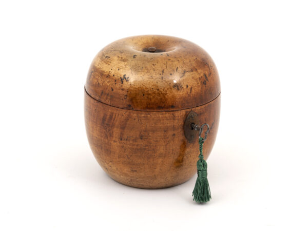 Apple tea caddy with key