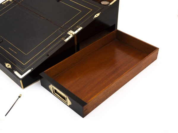 Coromandel writing box side drawer out