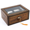 Antique Glazed Jewellery Box with key