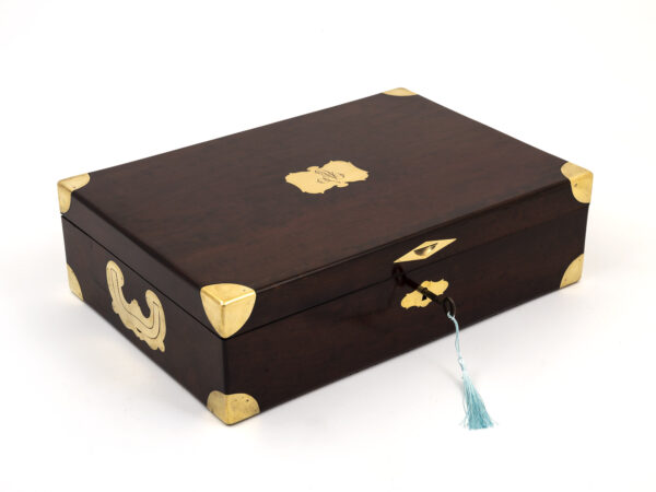 Mahogany Jewellery Box with tasselled key