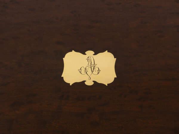 Mahogany Jewellery Box monogram close up