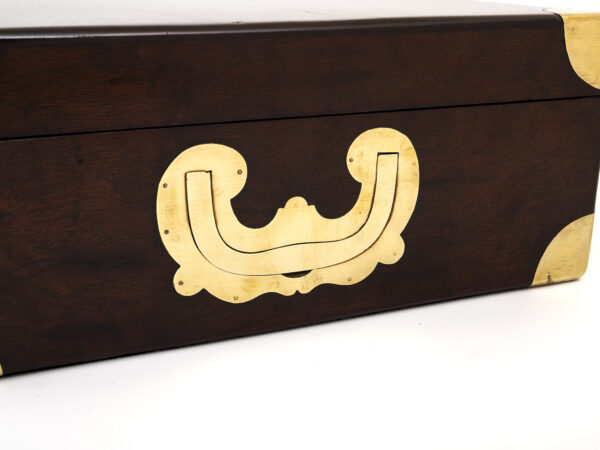 Mahogany Jewellery Box handle close up