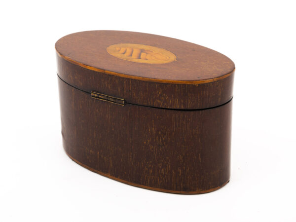 oval tea caddy rear side angle