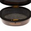 oval tea caddy open inside view