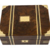 walnut jewellery box on white background top down