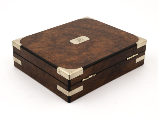 Walnut Jewellery Box rear side angle