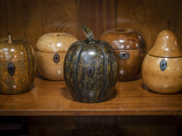 Group of antique fruit tea caddies