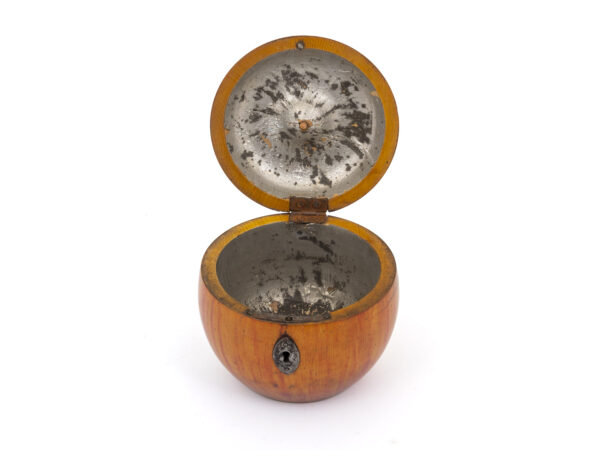 apple tea caddy open