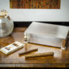 Sterling Silver Art Deco Cigar Box Humidor in a collectors display