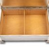 close up of the cedar interior in the Sterling Silver Art Deco Cigar Box Humidor