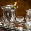 Hermes style ice bucket on drinks trolley