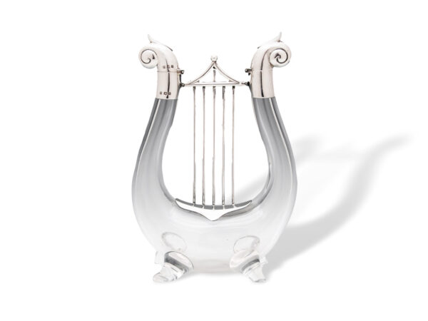 Overview of the Novelty Silver Mounted Lyre Decanter