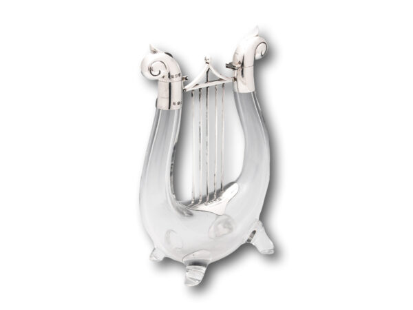 Overview of the Novelty Silver Mounted Lyre Decanter