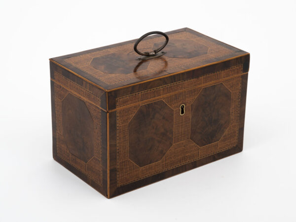 antique tea caddy side angle