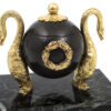 gilt inkwell close up