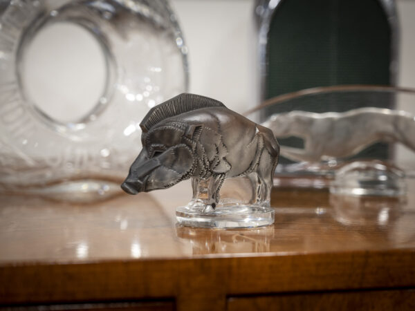 rene lalique car mascot on display