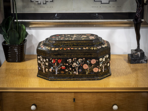 papier mache box on display