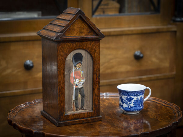 Antique sentry box tea caddy