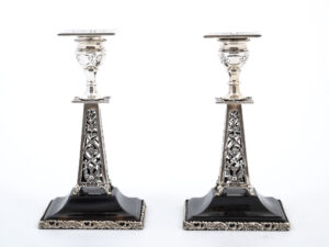 Tortoiseshell & Silver candlesticks