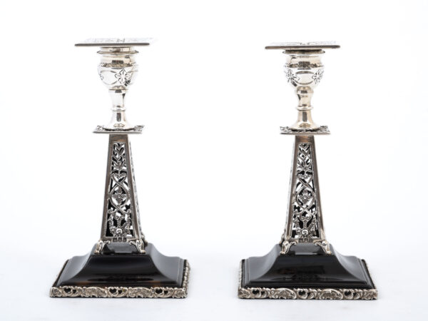 Tortoiseshell & Silver candlesticks