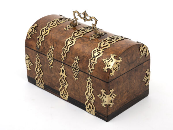 walnut box with brass mounts