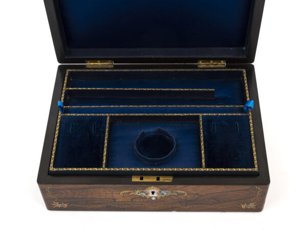 rosewood jewellery box interior