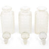 three antique decanters with stoppers removed