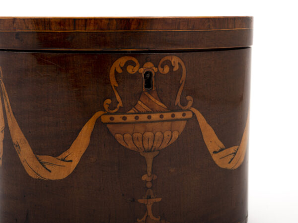 antique tea caddy urn close up