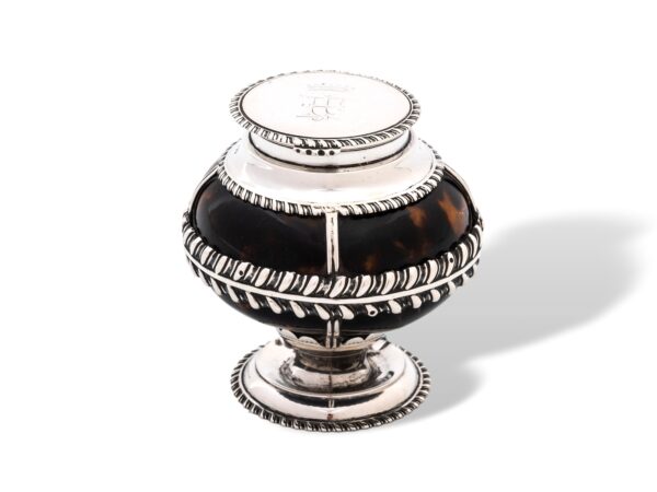 Overview of the Silver & Tortoiseshell Inkwell