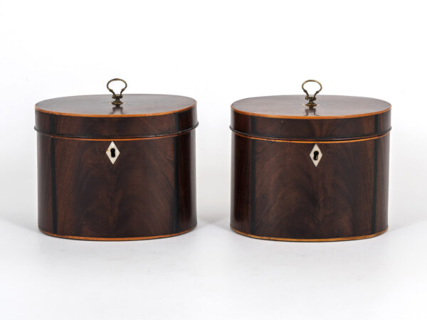 Pair of Oval Tea Caddies