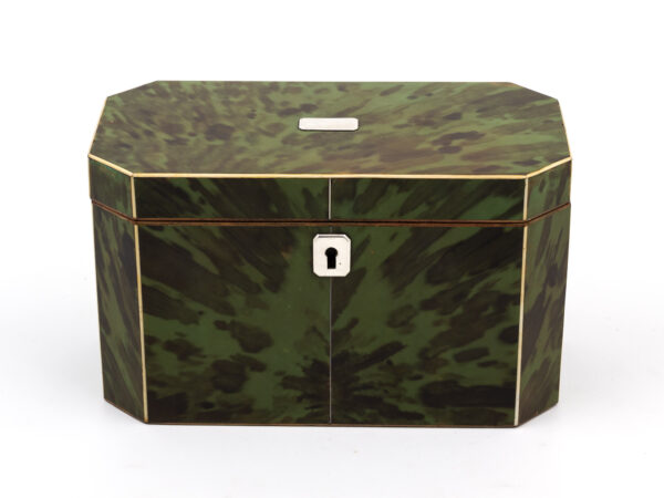 Green Tortoiseshell Tea Caddy