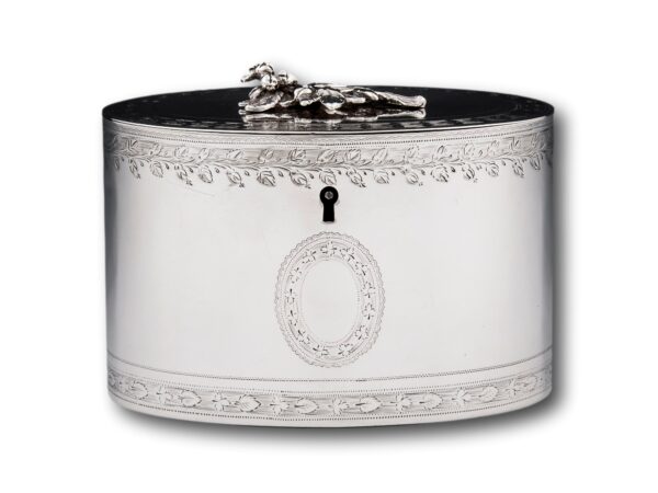 Front of the Sterling Silver Tea Caddy