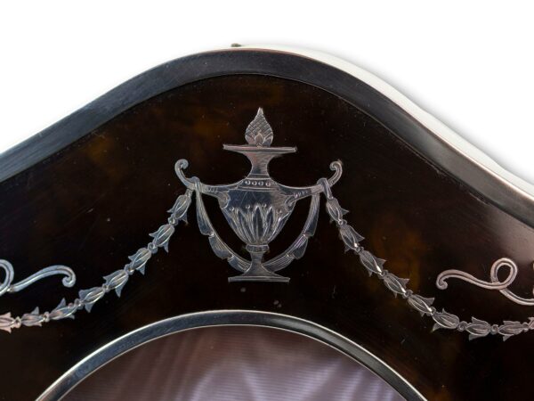 Close up of the silver ribbonwork