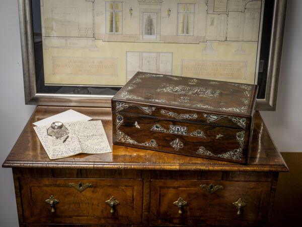 Box in a decorative setting